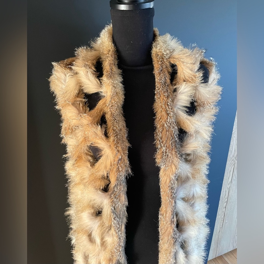 Roberto Cavalli 2005 Runway Native American Fox Fur Crystal Embellished Shawl - Picture 8 of 12